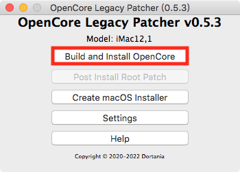 OpenCore Legacy Patcher Build and Install